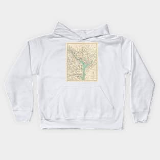 Vintage Washington DC Defenses & Forts Map (1895) Kids Hoodie